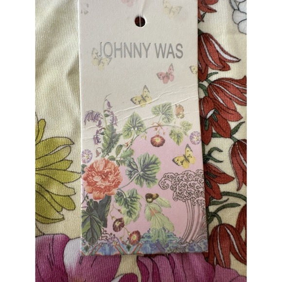 New JOHNNY WAS Tunic Top Women's XL Floral 3/4 Sleeve Bohemian Stretch‎ Boho - Picture 6 of 13